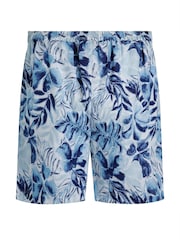 Weird Fish Blue Aloha Linen Rich Printed Shorts - Image 6 of 6