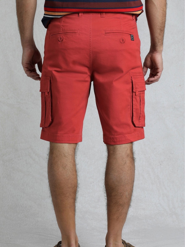 Weird Fish Red Rigney Cargo Shorts - Image 2 of 8