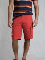 Weird Fish Red Rigney Cargo Shorts - Image 3 of 8