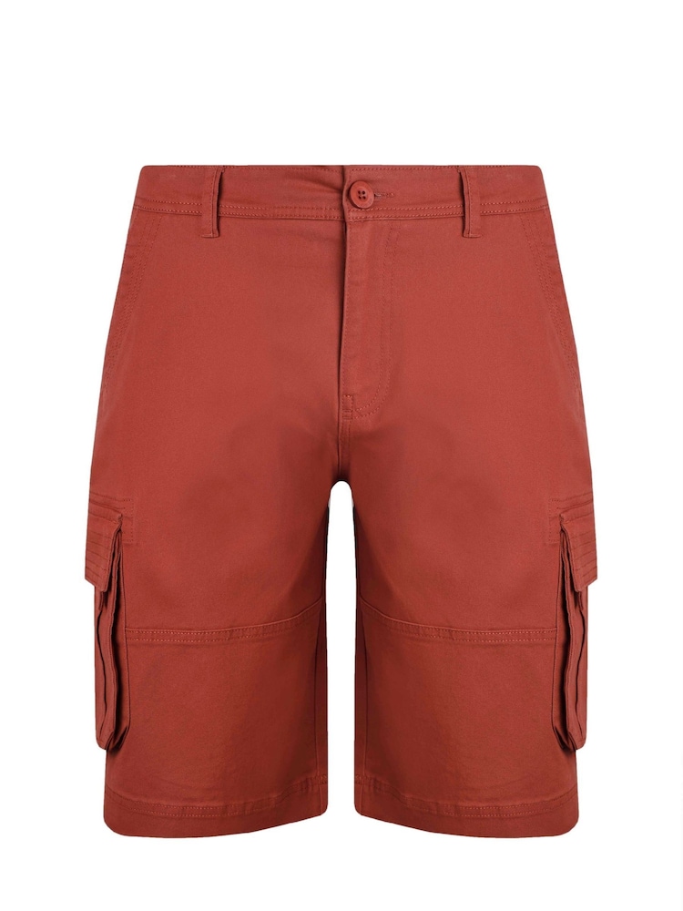 Weird Fish Red Rigney Cargo Shorts - Image 7 of 8