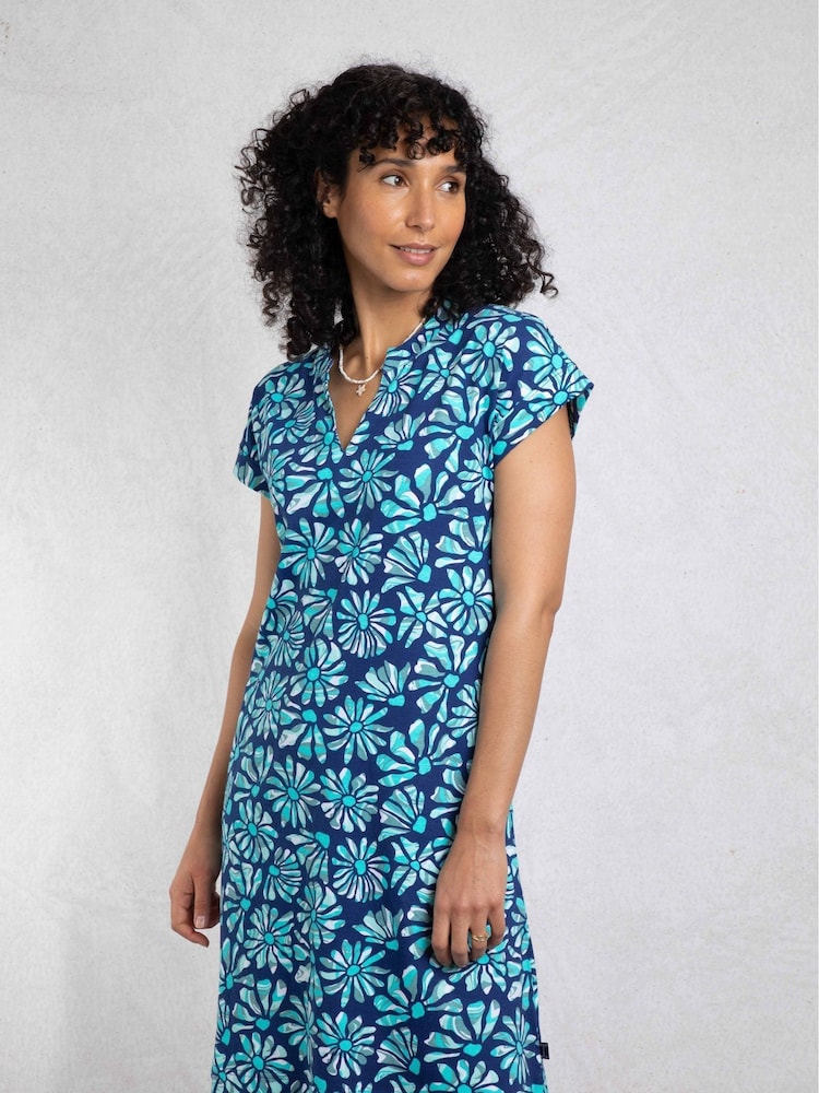 Weird Fish Blue Suffolks 100% Cotton Printed Jersey Dress - Image 1 of 1