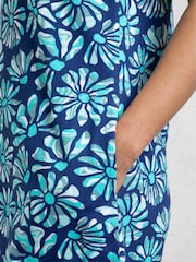 Weird Fish Blue Suffolks 100% Cotton Printed Jersey Dress - Image 3 of 7