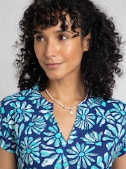 Weird Fish Blue Suffolks 100% Cotton Printed Jersey Dress - Image 5 of 7