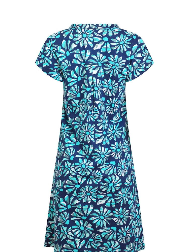 Weird Fish Blue Suffolks 100% Cotton Printed Jersey Dress - Image 7 of 7