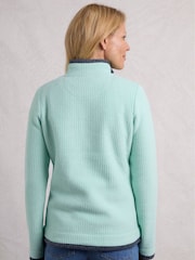 Weird Fish Green Beye 1/4 Zip Grid Fleece - Image 2 of 5