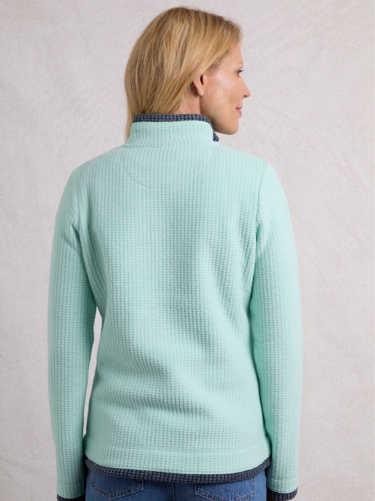 Weird Fish Green Beye 1/4 Zip Grid Fleece - Image 2 of 5