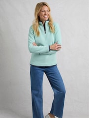 Weird Fish Green Beye 1/4 Zip Grid Fleece - Image 3 of 5