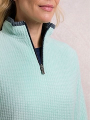 Weird Fish Green Beye 1/4 Zip Grid Fleece - Image 4 of 5
