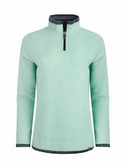 Weird Fish Green Beye 1/4 Zip Grid Fleece - Image 5 of 5