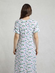 Weird Fish Blue Everly Viscose Printed Tea Dress - Image 3 of 7