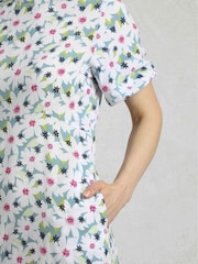 Weird Fish Blue Everly Viscose Printed Tea Dress - Image 5 of 7