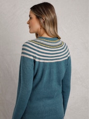Weird Fish Blue Sinatra Patterned Jumper - Image 3 of 7
