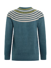 Weird Fish Blue Sinatra Patterned Jumper - Image 7 of 7