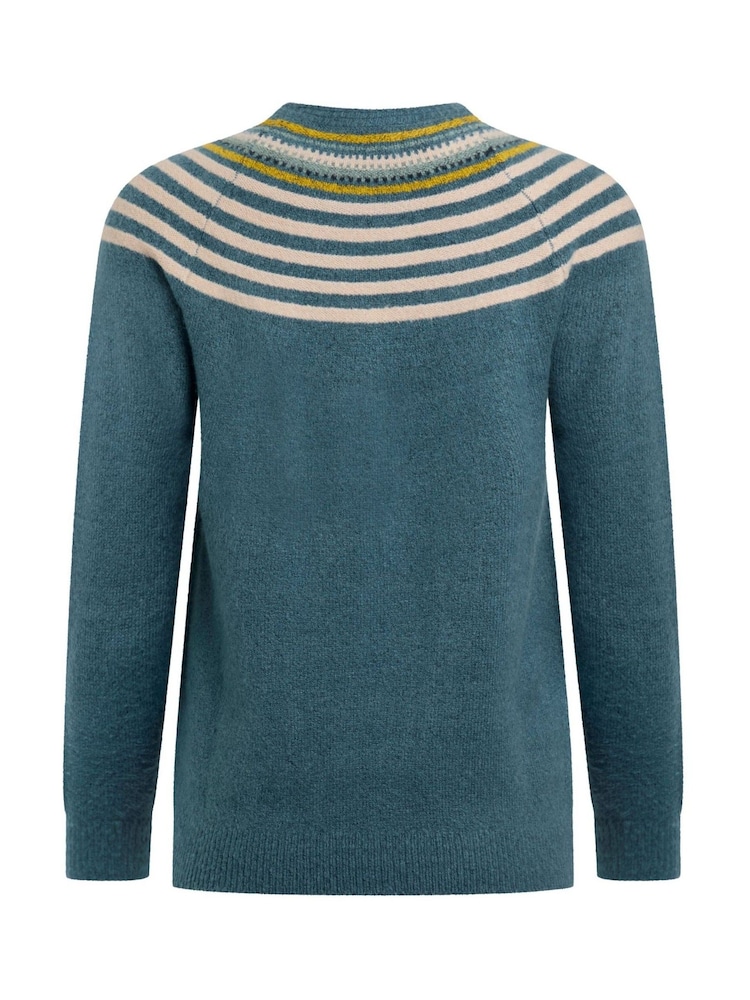Weird Fish Blue Sinatra Patterned Jumper - Image 7 of 7