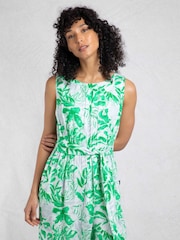 Weird Fish Green Padra Eco Linen Rich Printed Jumpsuit - Image 3 of 6