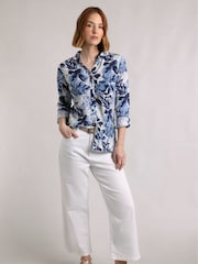 Weird Fish Blue Syona 100% Organic Cotton Doublecloth Printed Shirt - Image 8 of 10