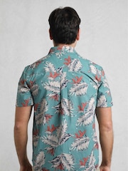 أزرق - Weird Fish Faraway 100% Cotton Short Sleeve Printed Shirt - صورة 3 من 7