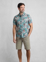 أزرق - Weird Fish Faraway 100% Cotton Short Sleeve Printed Shirt - صورة 4 من 7