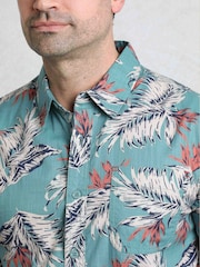 أزرق - Weird Fish Faraway 100% Cotton Short Sleeve Printed Shirt - صورة 5 من 7