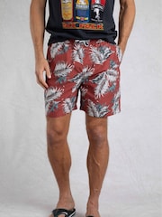 Weird Fish Brown Belukha Printed Swim Shorts - Image 1 of 7
