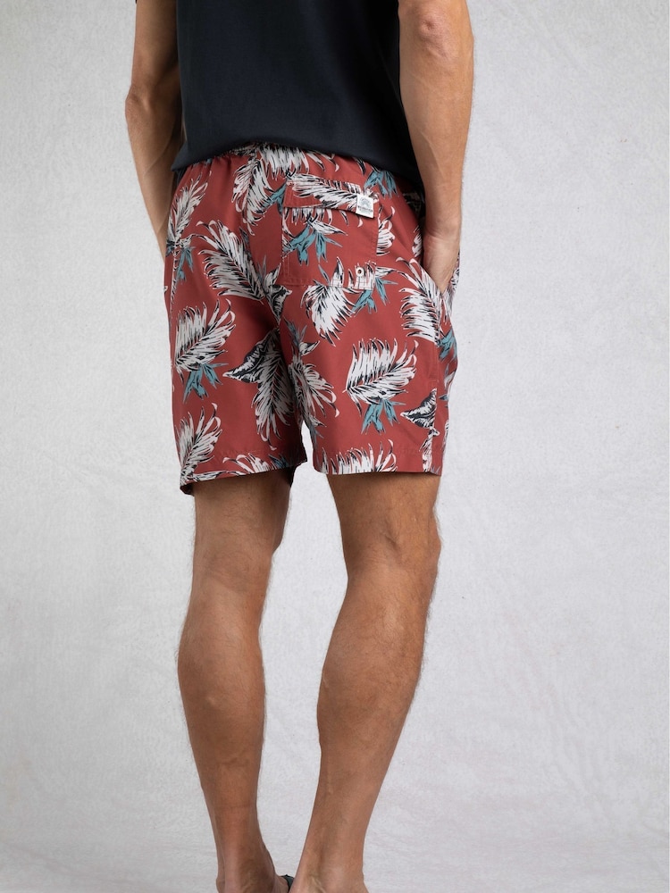 Weird Fish Brown Belukha Printed Swim Shorts - Image 2 of 7