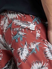 Weird Fish Brown Belukha Printed Swim Shorts - Image 3 of 7