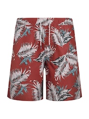 Weird Fish Brown Belukha Printed Swim Shorts - Image 6 of 7