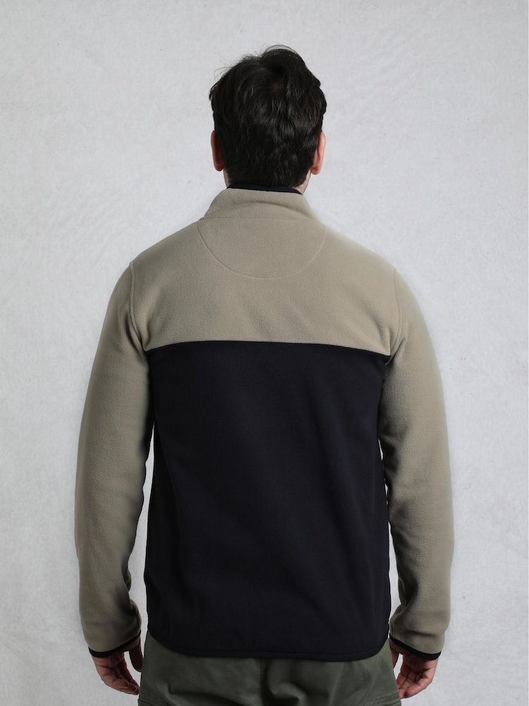 Weird Fish Black Tristan Colour Block Micro Fleece - Image 2 of 8