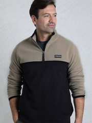 Weird Fish Black Tristan Colour Block Micro Fleece - Image 4 of 8