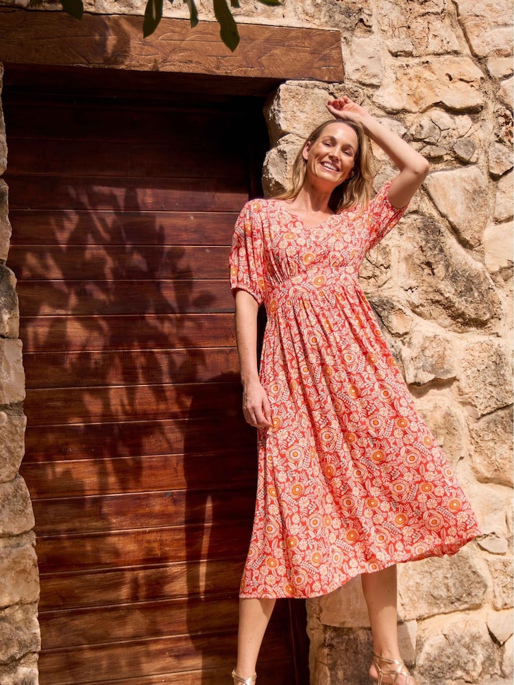Rojo - Weird Fish Dilsha Viscose Printed Dress - Imagen 1 de 8