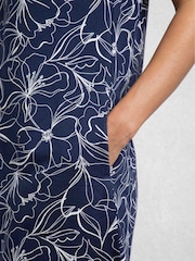 Weird Fish Sky Blue Suffolks 100% Cotton Printed Jersey Dress - Image 4 of 6
