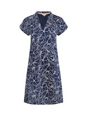 Weird Fish Sky Blue Suffolks 100% Cotton Printed Jersey Dress - Image 5 of 6