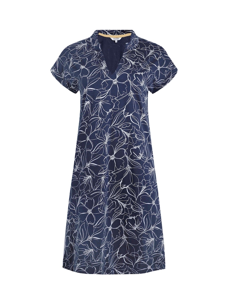 Weird Fish Sky Blue Suffolks 100% Cotton Printed Jersey Dress - Image 5 of 6