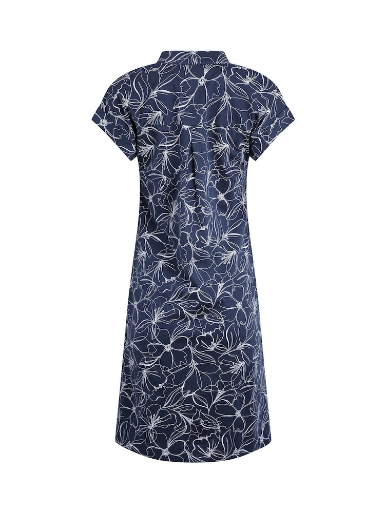 Weird Fish Sky Blue Suffolks 100% Cotton Printed Jersey Dress - Image 6 of 6