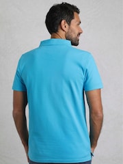 Weird Fish Blue Miles 100% Cotton Pique Polo Shirt - Image 3 of 6