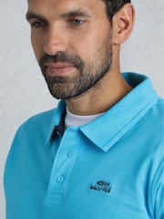 Weird Fish Blue Miles 100% Cotton Pique Polo Shirt - Image 4 of 6