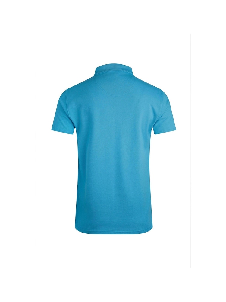 Weird Fish Blue Miles 100% Cotton Pique Polo Shirt - Image 6 of 6