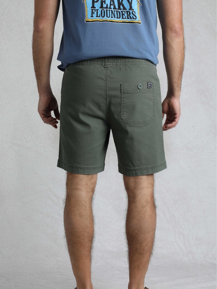 Weird Fish Green Weston Relaxed Canvas 100% Cotton Shorts - Image 2 of 8