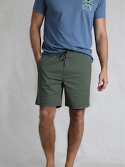 Weird Fish Green Weston Relaxed Canvas 100% Cotton Shorts - Image 3 of 8