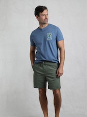 Weird Fish Green Weston Relaxed Canvas 100% Cotton Shorts - Image 4 of 8