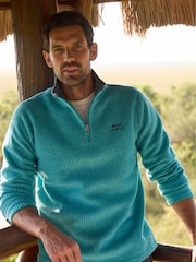Weird Fish Light Green Newark Quarter Zip Grid Fleece - Image 1 of 9