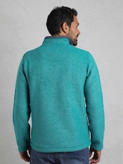 Weird Fish Light Green Newark Quarter Zip Grid Fleece - Image 2 of 9