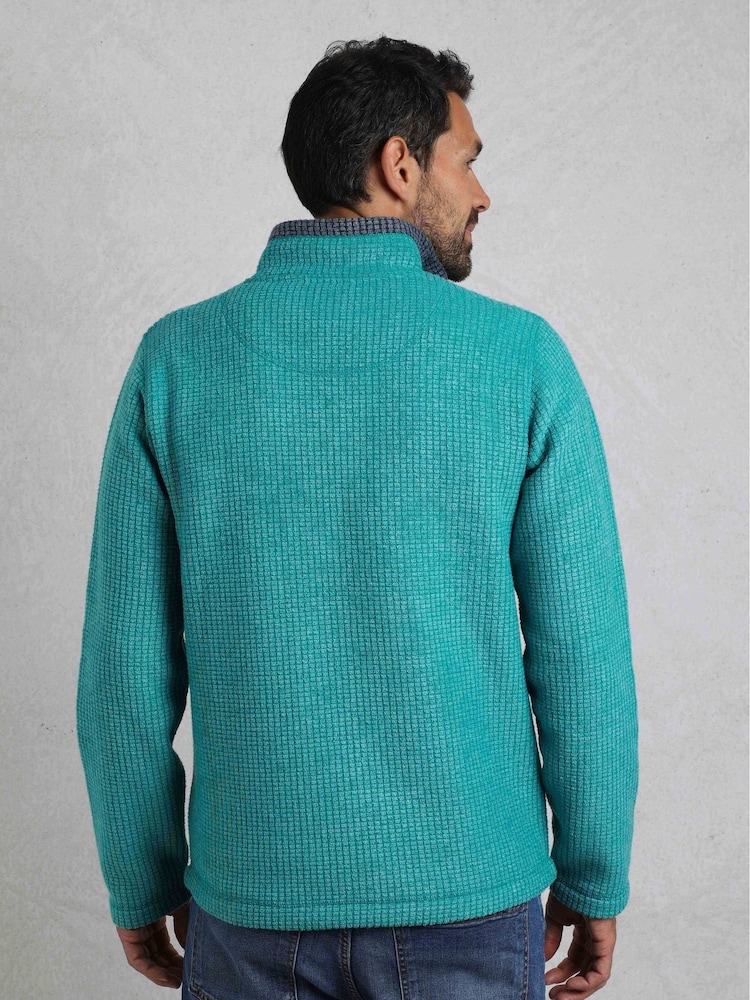 Weird Fish Light Green Newark Quarter Zip Grid Fleece - Image 2 of 9