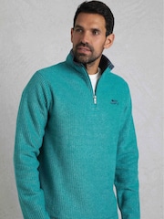 Weird Fish Light Green Newark Quarter Zip Grid Fleece - Image 4 of 9