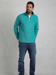Weird Fish Light Green Newark Quarter Zip Grid Fleece - Image 5 of 9