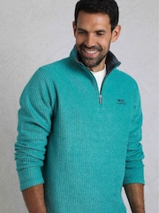 Weird Fish Light Green Newark Quarter Zip Grid Fleece - Image 6 of 9