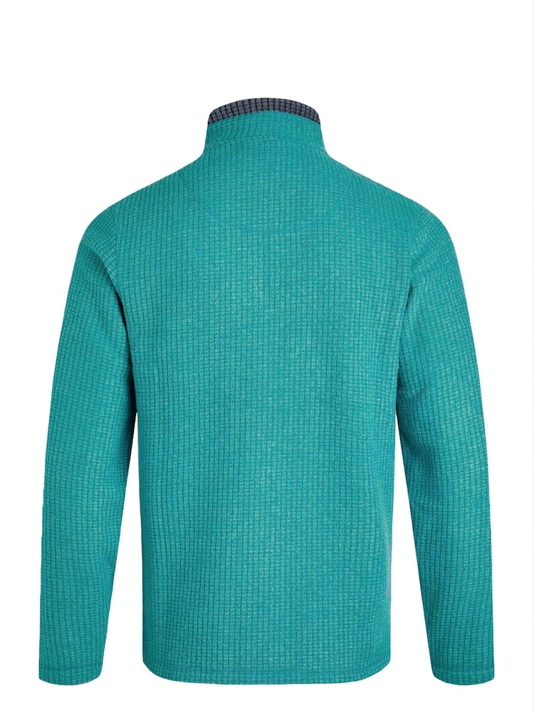 Weird Fish Light Green Newark Quarter Zip Grid Fleece - Image 9 of 9