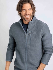 Weird Fish Blue Transom Full Zip Macaroni Jacket - Image 1 of 8
