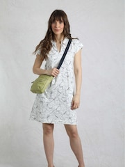 Weird Fish Cream Suffolks 100% Cotton Printed Jersey Dress - Image 6 of 9