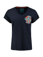 Azul - Weird Fish No Rain Flowers 100% Cotton Slub Graphic Pocket T-Shirt - Imagen 5 de 6